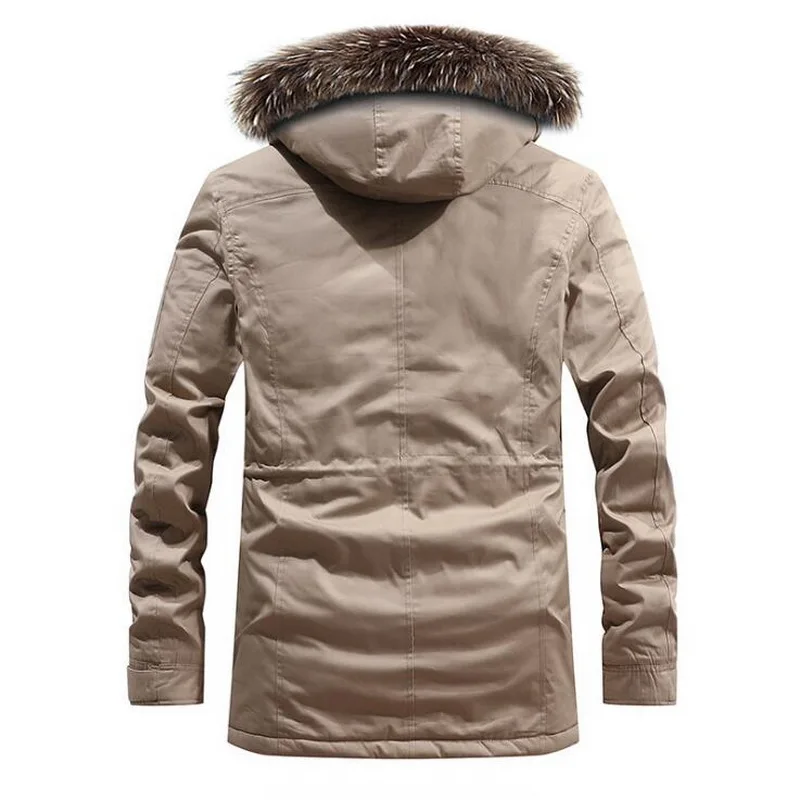 VXO Thick Warm Jacket Men Cargo Multi-Pocket Outwear Outdoor Men's Winter Parkas Fleece Fur Collar Hooded Coat Windbreake L-3XL