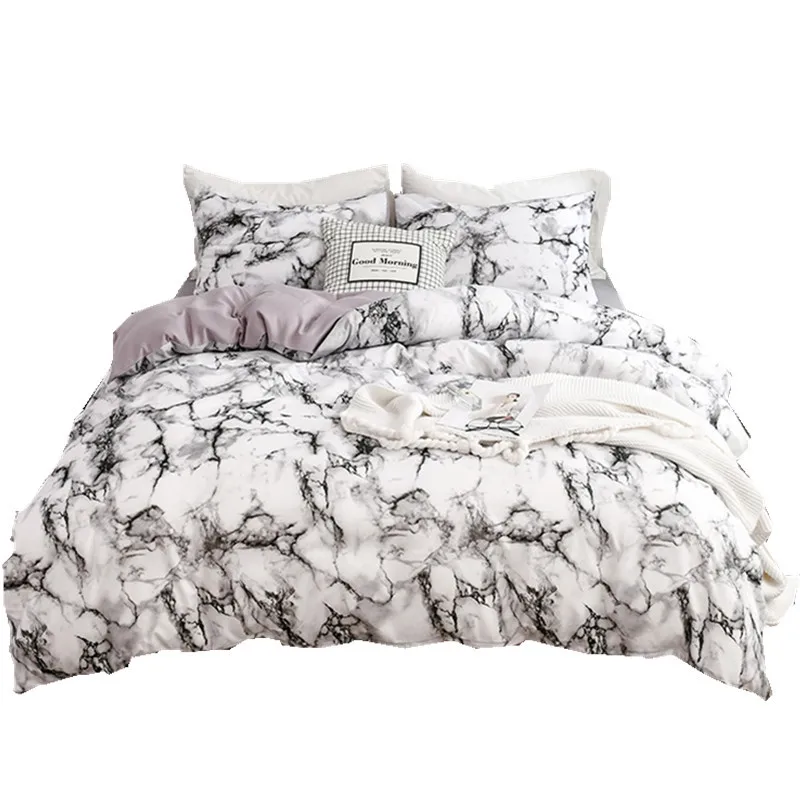 

Bedding Marble Patterns Plain Color Set Sheet Three or Four Sets