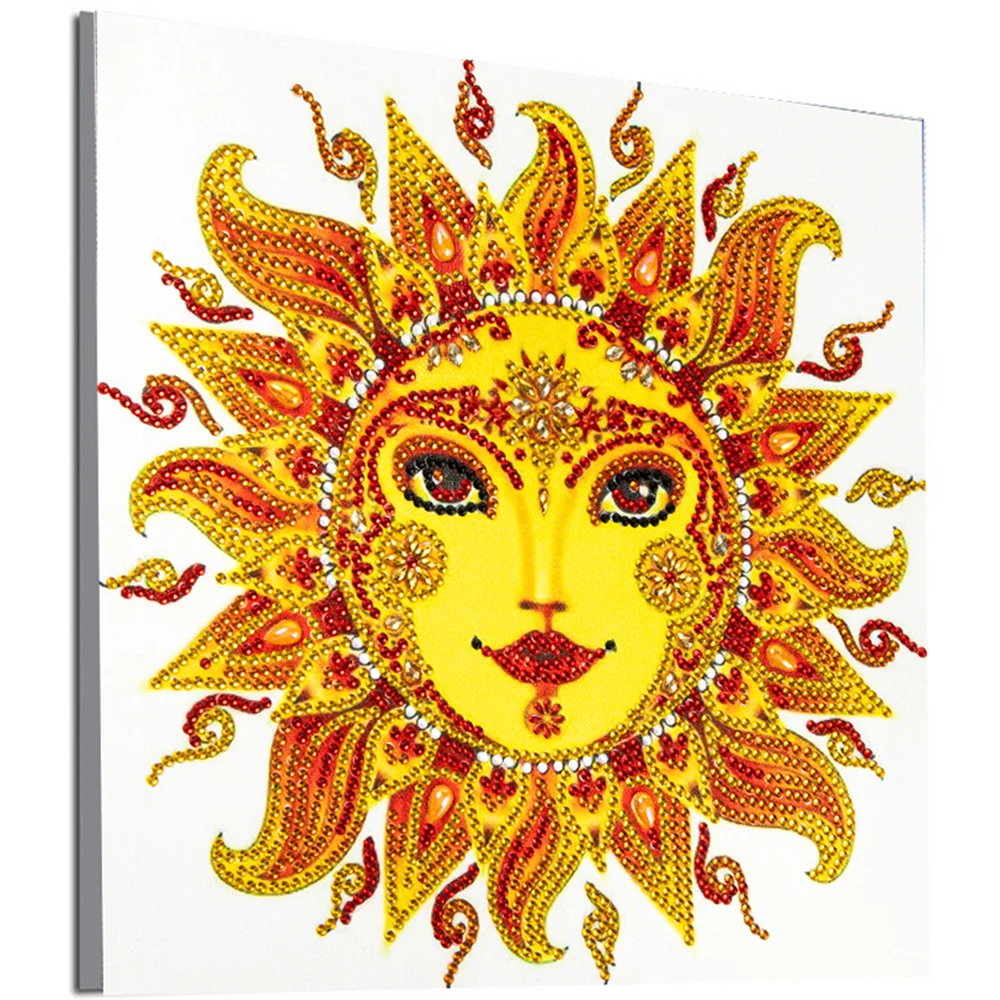 

DIY 5D Special Shaped Sun Mandala Diamond Painting Embroidery Needlework Rhinestone Crystal Cross Craft Stitch Kit