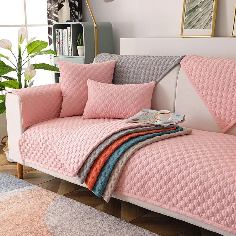 

Solid Colors Cotton Linen Sofa Cover Non-slip Sofa Covers for Living Room Furniture Protective Couch Cover Sofa Towel Cushion
