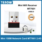 Беспроводная сетевая мини-карта TEROW 150M, Wi-Fi адаптер 2,4G WLAN Rali7601 USB2.0 2dBi IEEE802.11nbg для планшетаПКТВ-приставкиТВ CC