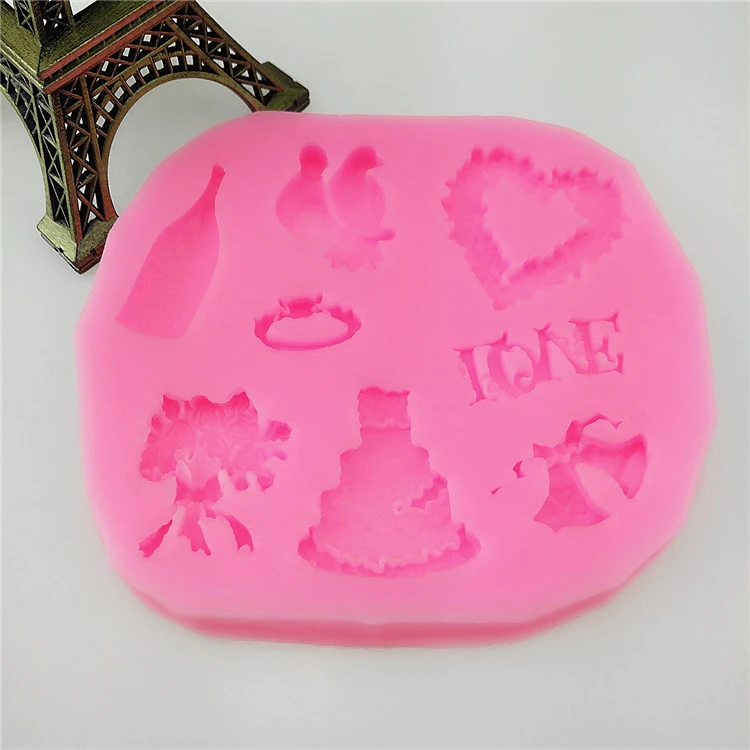 Рождественские животные любовь птица цветок колокольчик 3D силиконовые