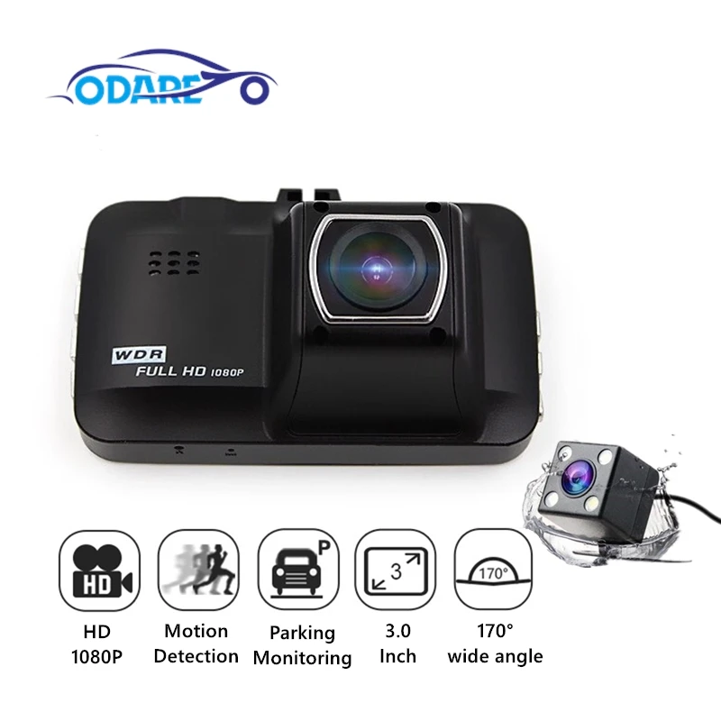 Odare Dash Cam Full HD 1080P 3 0 &quotэкран Автомобильный видеорегистратор Камера регистратор
