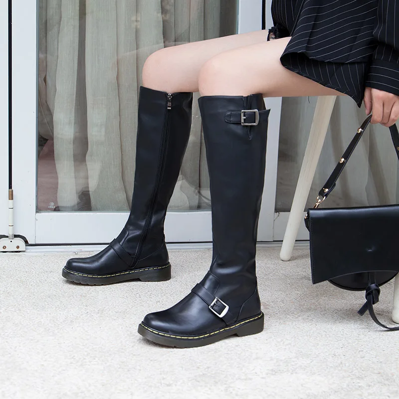 2020 г. Сапоги до колена в стиле панк женские осенние пикантные мотоциклетные