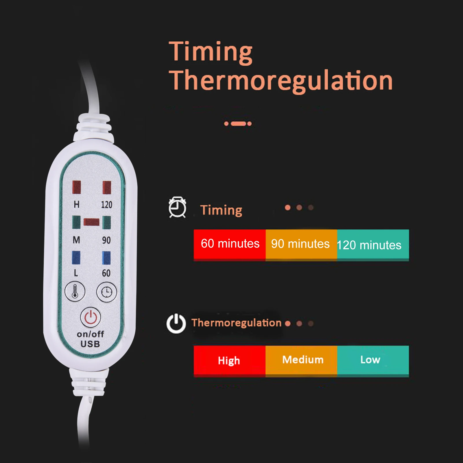 

Electric Heating Blanket Soft Velvet Winter Warm Electric Shawl 3 Levels Adjustable Thermostat Timing USB Powered Heated Pad