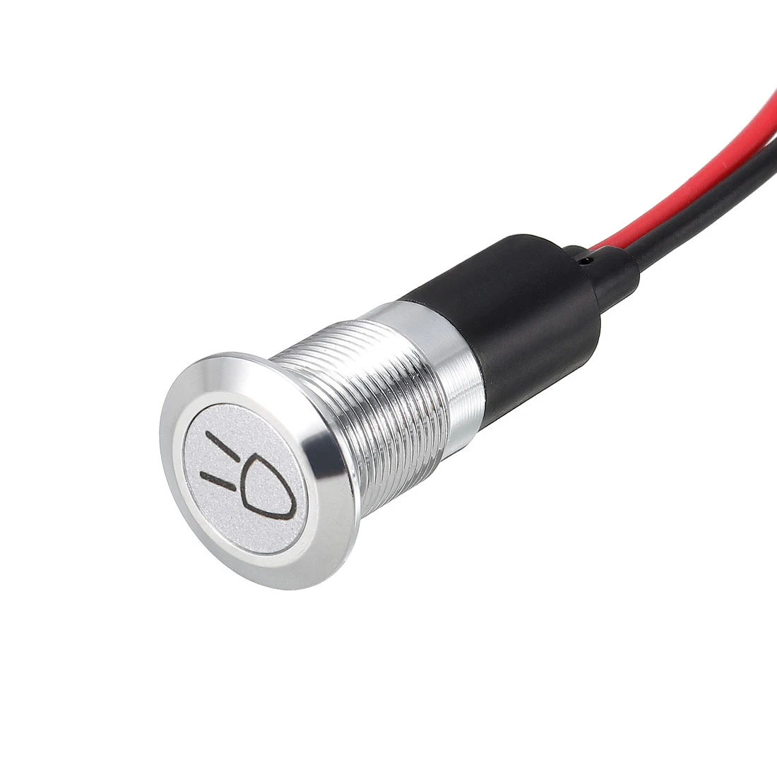 

Красный светодиодный индикатор Uxcell для приборной панели, светильник В постоянного тока, 12 мм, металлический корпус с символом (источник пит...