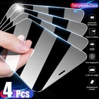 Защитное стекло для iPhone, закаленное стекло с полным покрытием для iPhone 11 12 X XS Max XR 7 8 6 Plus 11 12 Pro, 4 шт.