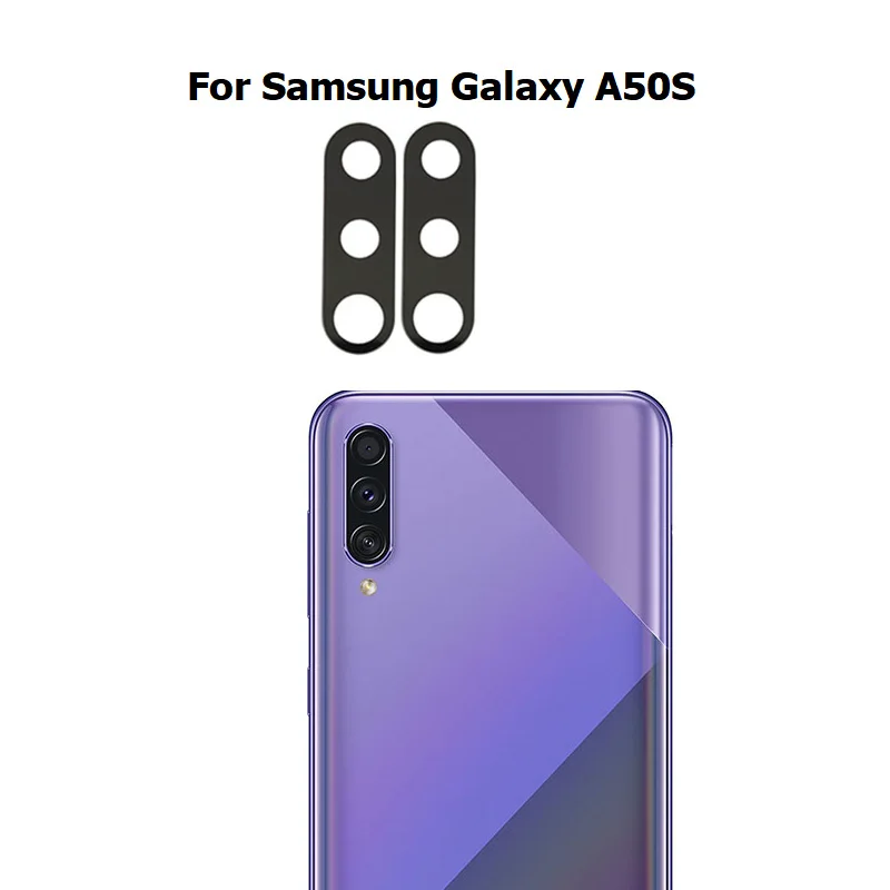

20 шт. объектив задней камеры для Samsung Galaxy A50S задняя камера стеклянный объектив с наклейкой клейкие запасные части