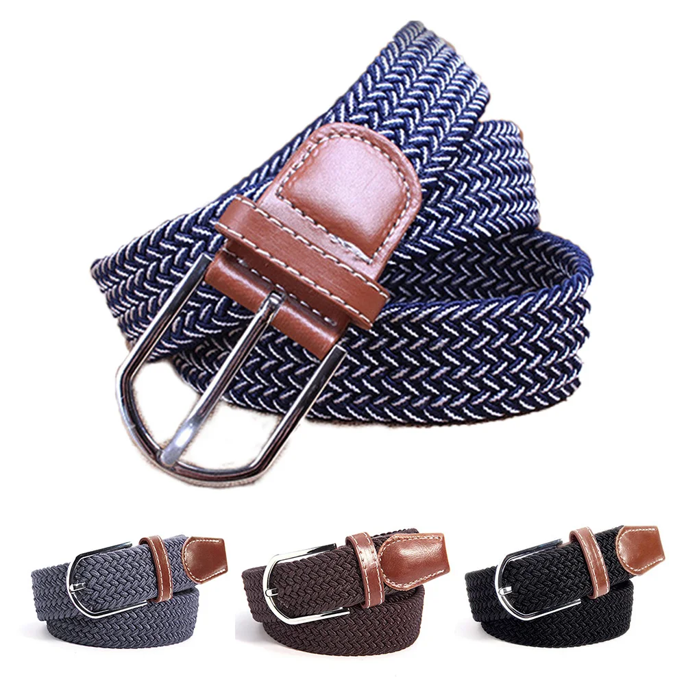 

Women Men Metal Buckle Portable Multifunctional Casual Fashion Canvas Plain Stretch Charming Accessories Belt