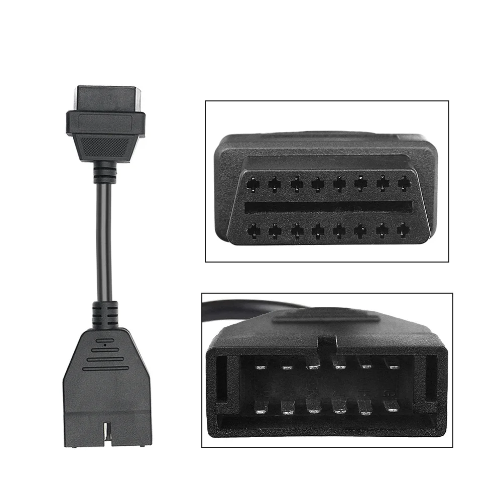 10 шт./лот для GM Daewoo 12 контактный разъем 16Pin OBD2 женский соединительные кабели 12PIN OBD