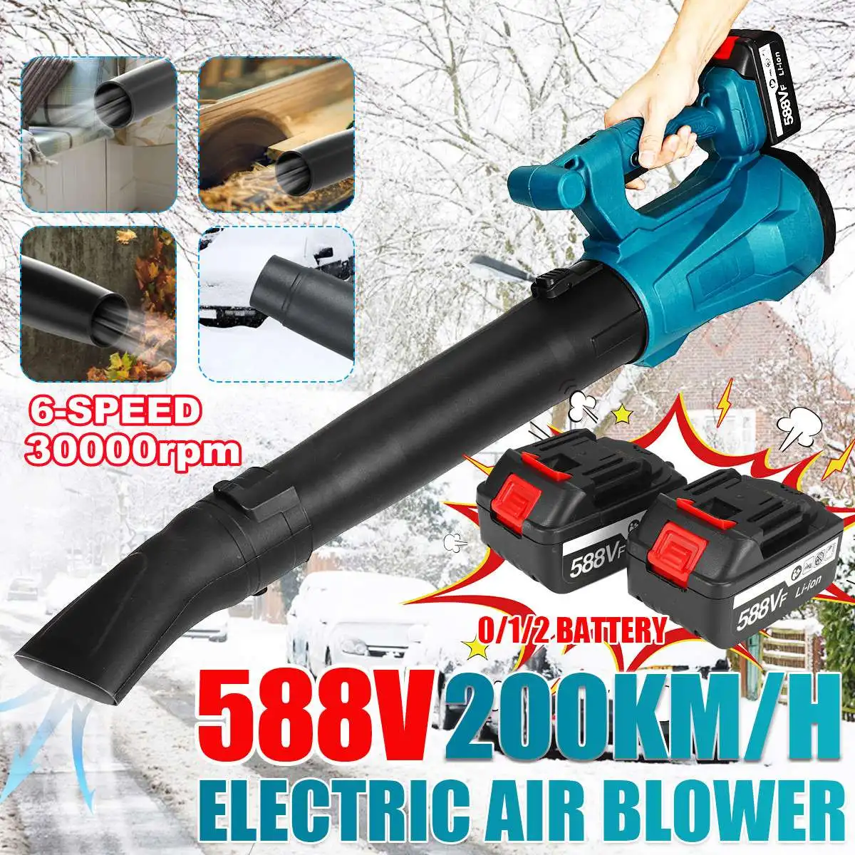 

588V Cordless Blower Vacuum Clean Air Blower for Dust Blowing Dust Computer Collector Hand Operated Power Tool