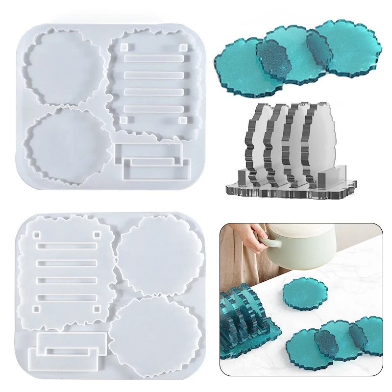 

Coaster Mold Set DIY Epoxy Resin Silicone Mold Storage Kitchen Anti-Scald Heat Insulation Pad Home Desktop Decoration
