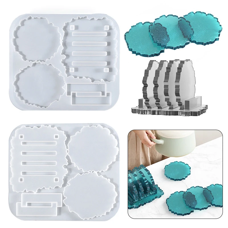 Coaster Mold Set DIY Epoxy Resin Silicone Storage Kitchen Anti-Scald Heat Insulation Pad Home Desktop Decoration |