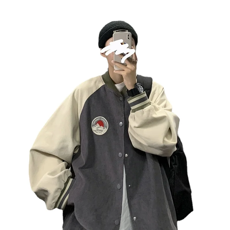 

Salt Men's Japanese Style Jacket Korean Style Trendy Spring and Autumn Baseball Uniform Trendy Brand Pilot Jacket