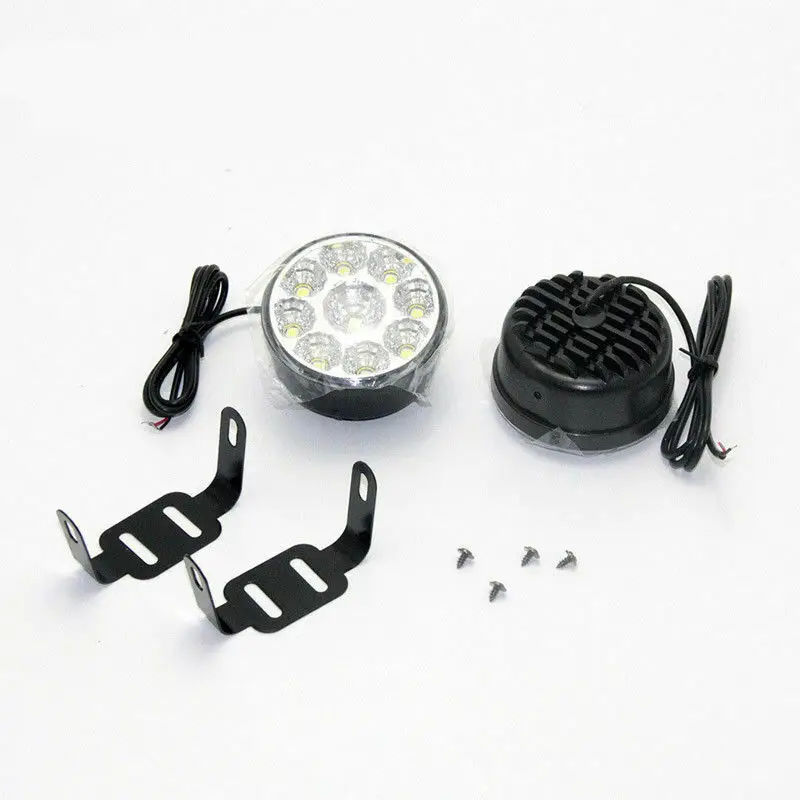 

2x LED Car Light Round Daytime Running Light DRL Fog Day Driving Lamp Adjustable LED light Bright 2pcs
