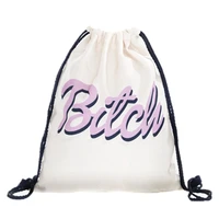 new 3d printed drawstring bag pastel bitch fashion mochila cuerda harajuku drawstring backpack women men modis string bag girl