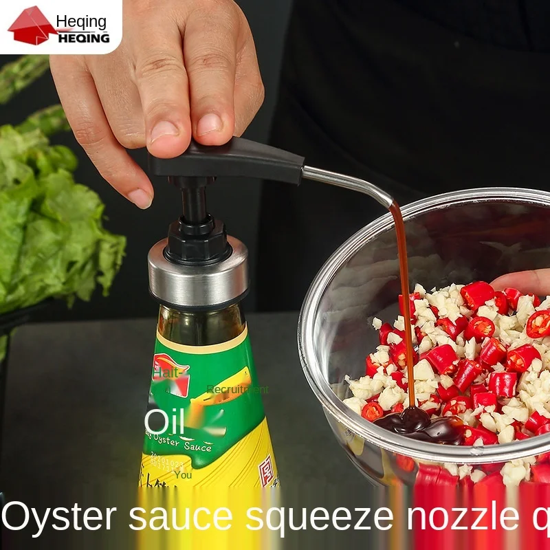 

Syrup Ketchup Vinegar Olive Oil Bottle Head Pressure Nozzle Household Oyster Sauce Push-type Pump Kitchen Accessories