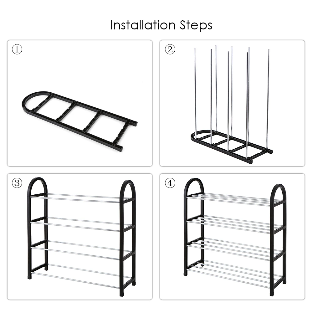 

New 4-Tier Shoe Rack Shoes Tower Storage Organizer Shelf Cabinet Storage Shoe Rack for Home & Office Easy to Assemble