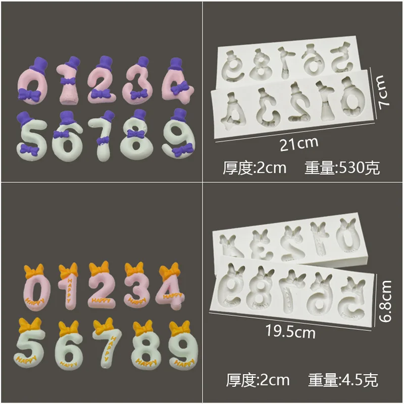 

1pc Silicone Lollipop Mold 0-9 Number Shaped Kitchen Cake Tool Candy Chocolate Moulds DIY Party cake decorating tools fondant 3D