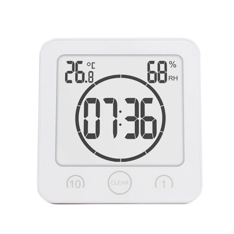 Часы цифровые водонепроницаемые с ЖК-дисплеем и таймером для душа | Дом сад