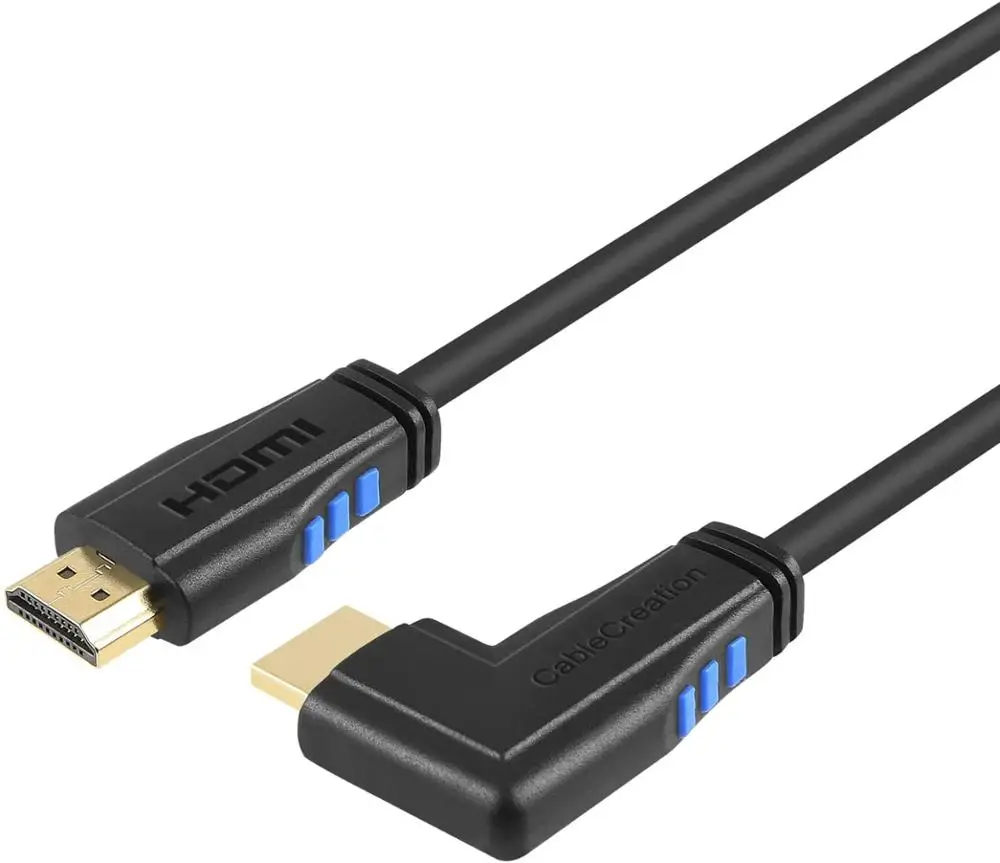 

HDMI Cable Right Angle 270 Degree Vertical Right 4K HDMI 2.0 Cable, Support 4K Ultra HD,3D Video, Ethernet, Audio Return Channel