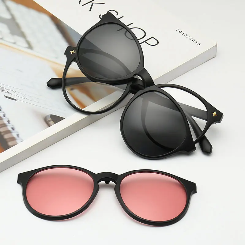 Zerosun поляризационные солнцезащитные очки женские 5 линз магнитный зажим для