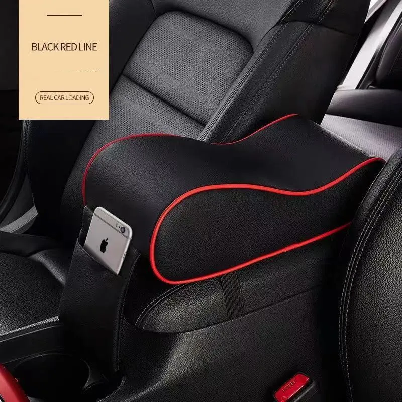 

Car Central Armrest Pad Leather Black Auto Center Console Arm Rest Seat Box Mat Cushion Pillow Cover Universal Vehicle Styling