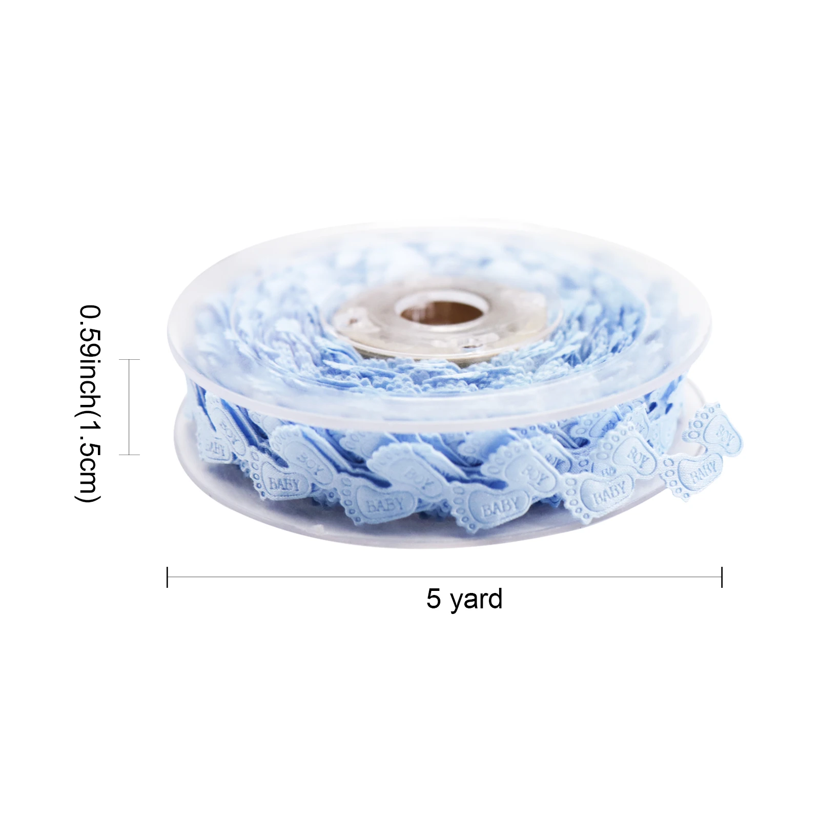 5 ярдов/Лот розовая голубая носков с рисунком в виде следов кружевной отделкой