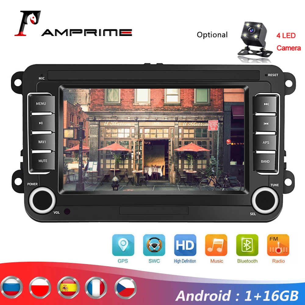 AMPrime Android 7 ''2Din gps автомобильный MP5 мультимедийный видео плеер Автомобильный Радио Авто Радио стерео аудио для VW/Skoda/Passat/Golf/Poloc