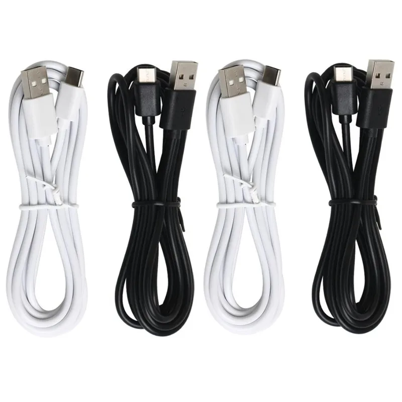 

100pcs/Lot Black White Round Type C Micro USB 5pin 8pin Data Cable for HTC Xiaomi Huawei Iphone 0.25m/0.5m/1m/2m/3m