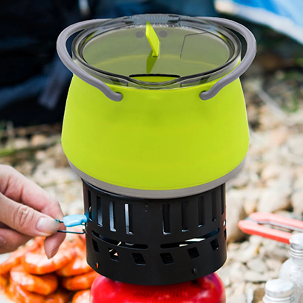 

Silicone Folding Kettle Portable Field Camping Open Fire Coffee Tea Cassette Cooker Outdoor Camping Hiking Backpacking Pot Bowl