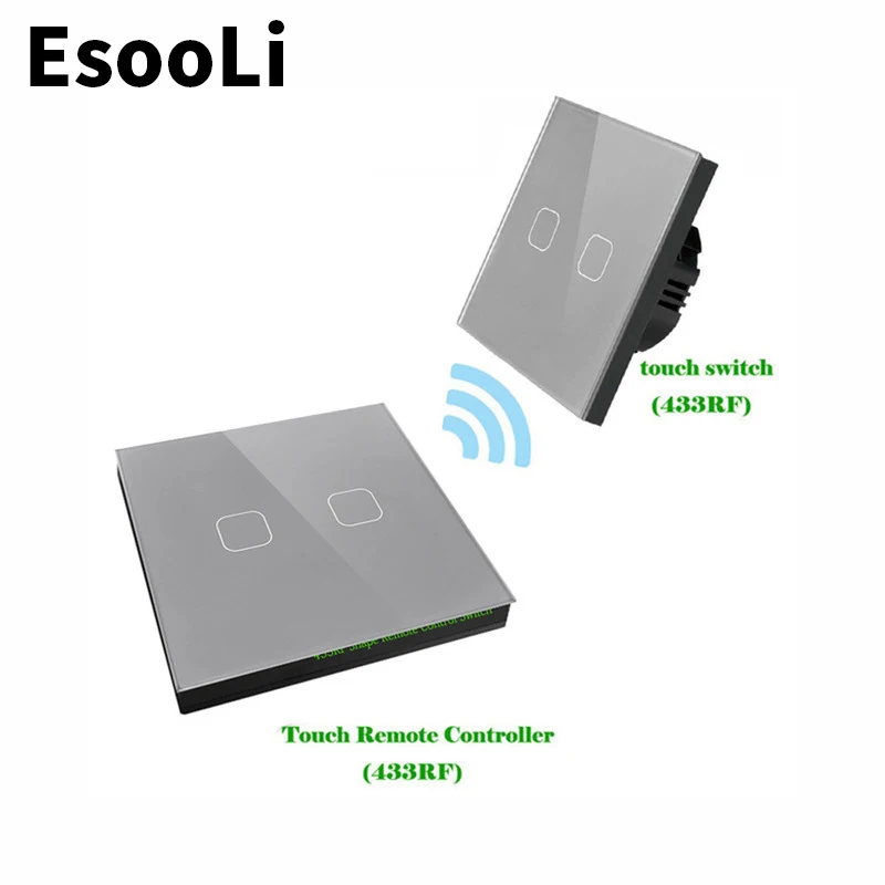 Бесшумный выключатель EsooLi европейский стандарт 1/2/3 клавиши 2 сторонний белый