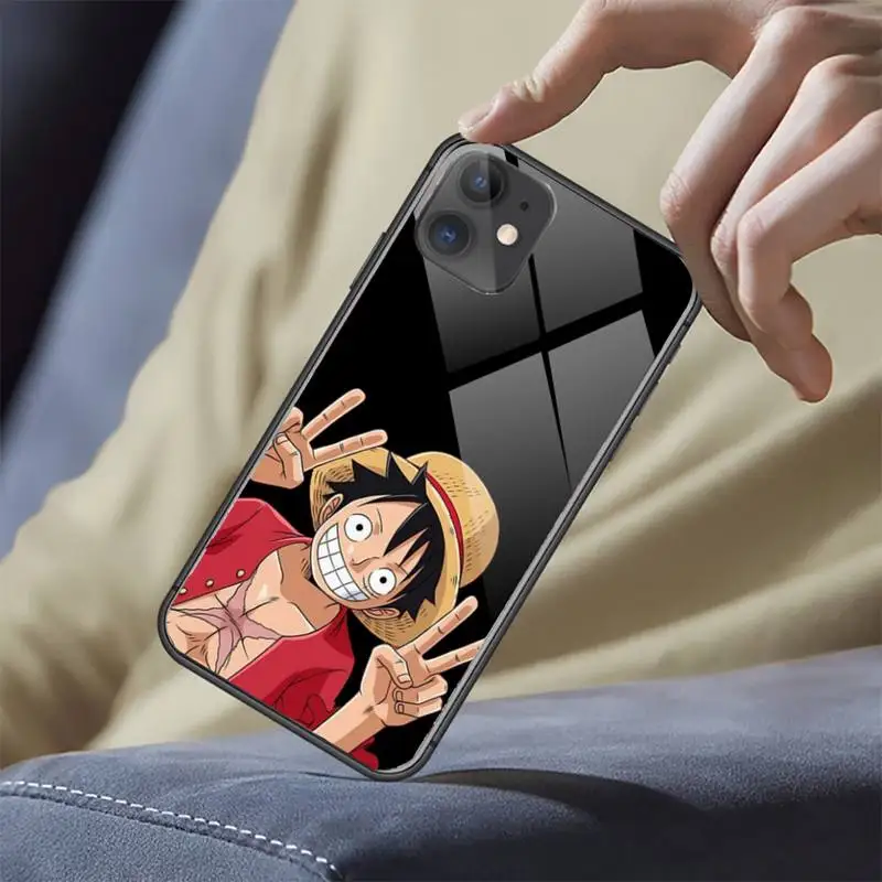 

Japanese anime collage one piece luffy Phone Case Tempered glass For iphone 5C 6 6S 7 8 plus X XS XR 11 PRO MAX