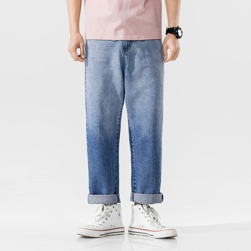 

GOESRESTA Korean Fashoins Jeans Pants Men 2020 Vintage Straight Trousers Hip Hop Streetwear Harem Pants Harajuku Baggy Men Jeans