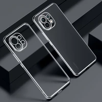 luxury electroplated frame soft tpu phone case for xiaomi mi 11 ultra 10t lite 10 pro clear cover for redmi note 10 pro 10s case
