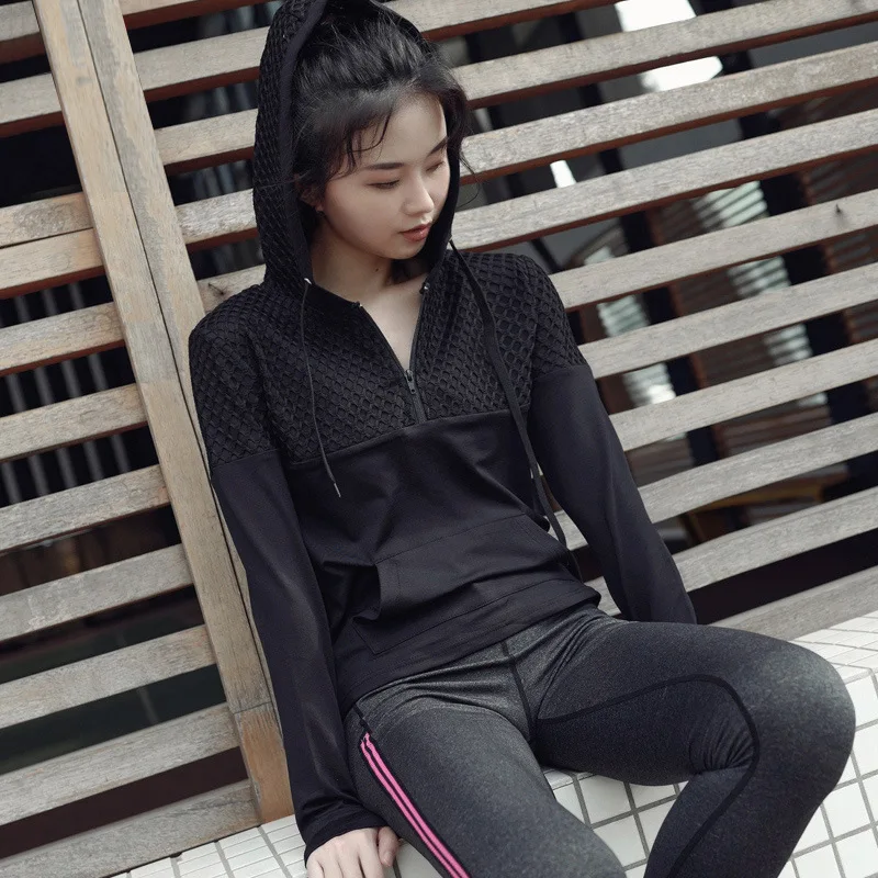 Спортивная куртка для бега йоги свитер с капюшоном спортивная рубашка фитнеса