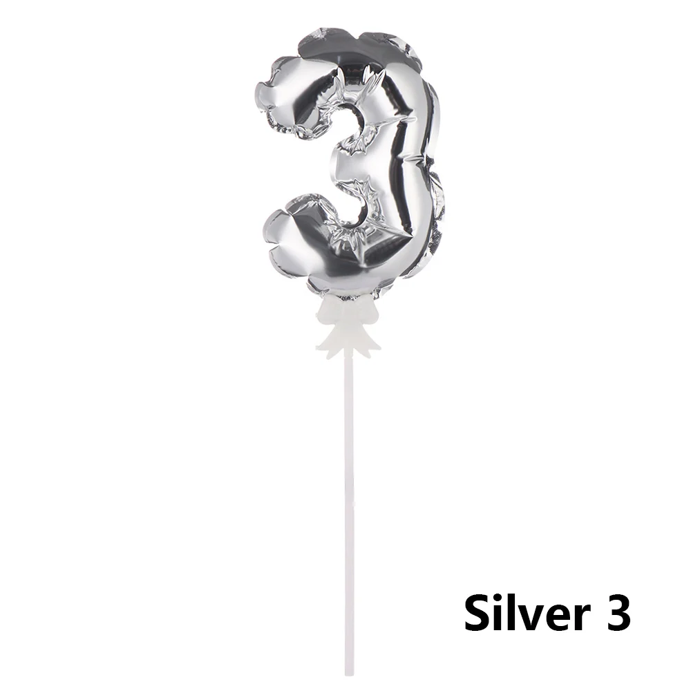 silver 3 1pc 1/3 шт цветные акриловые из метала золотого цвета номер торт Топпер Baby Shower Детские сувениры на день рождение подарки инструменты для украшения праздника вечерние поставки - Цвет: silver 3 1pc