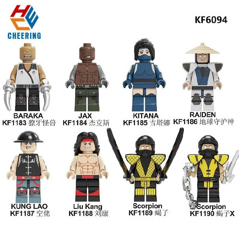 Одиночная Строительные блоки Образование mmoral Kombat Baraka Jax Kitana Kung Lao Liu Kang фигурки Кирпичи игрушки для детей KF1190