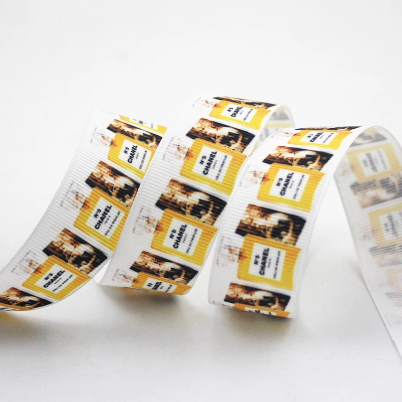 

Perfume bottle printed grosgrain ribbon 16-75mm DIY handmade materials christmas wedding gift wrap tape ribbons