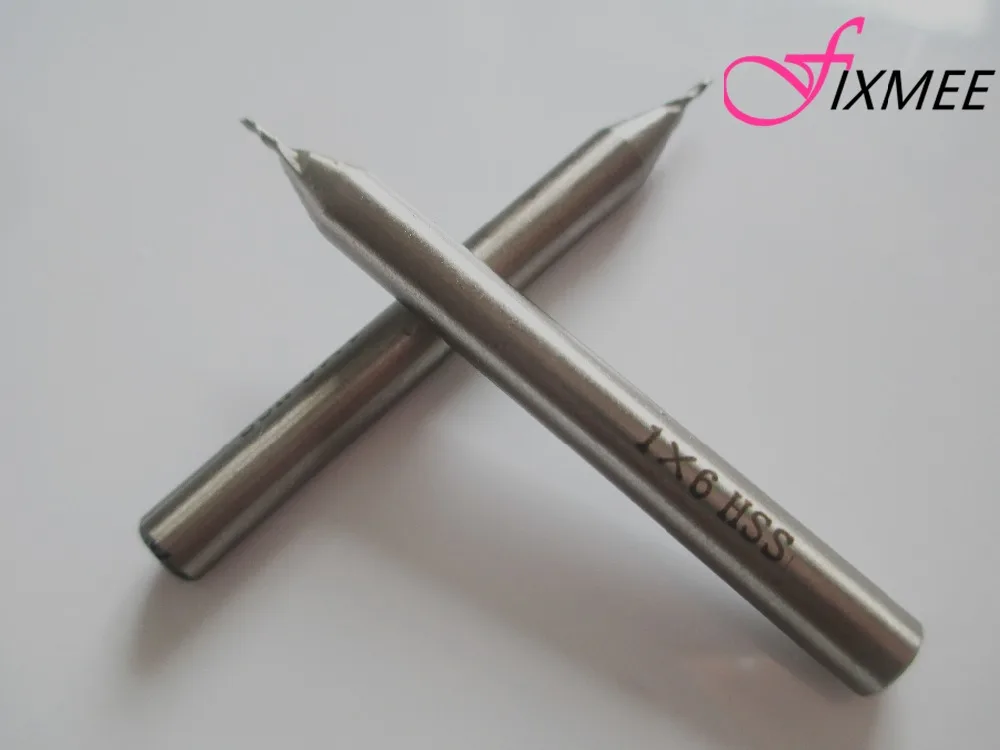 Fixmee New 2pc HSS CNC Straight Shank 2 Flutes 1mm End Mill Milling Cutter for Wood Thin Metal Aluminum Drill Bits 6mm | Инструменты