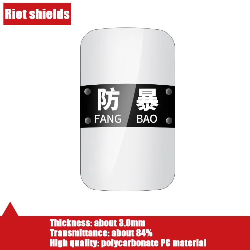 Self-protection Shield Tactical Security Equipment Handheld Transparent PC Explosion-proof Protection |