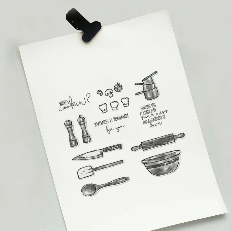 

Kitchenware Seal Stamp with Cutting Dies Stencil DIY Scrapbook Embossing Photo