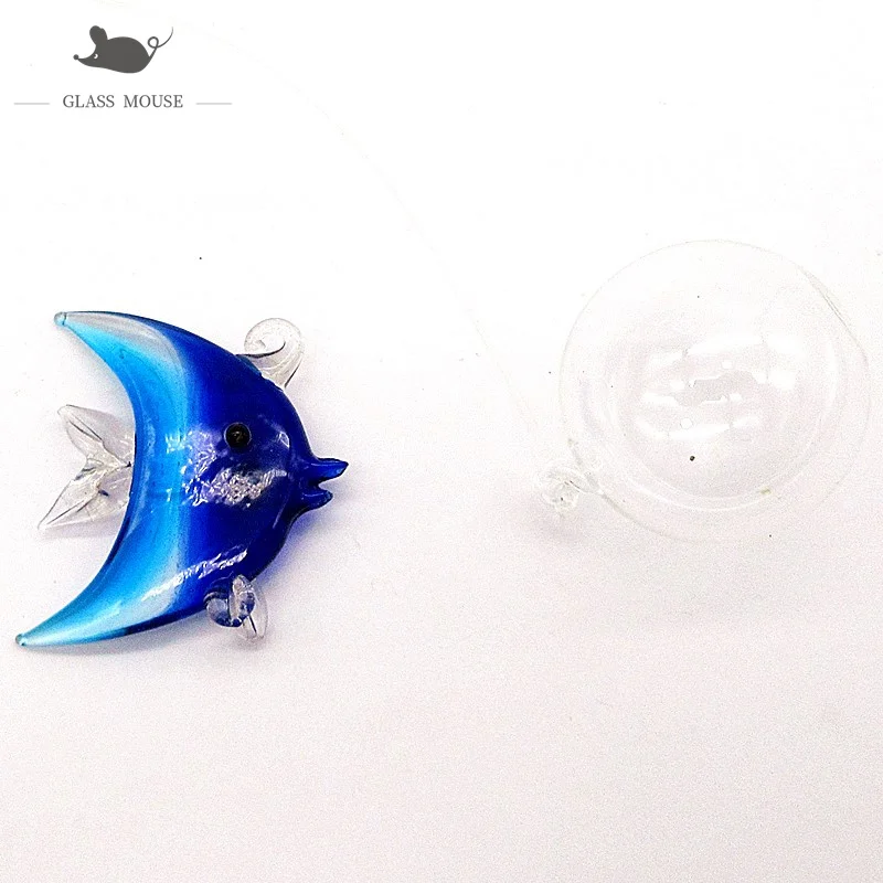 

Custom New Handmade Murano Glass Tropical Fish Statue Ornament Pendant Home Aquarium Fish Tank Decor Mini Marine Animal Figurine