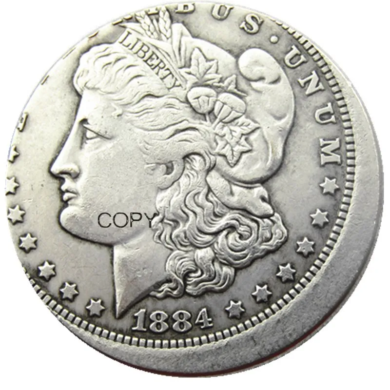 US 1884O Morgan Dollar Off-Center Silver Plated Copy Coin