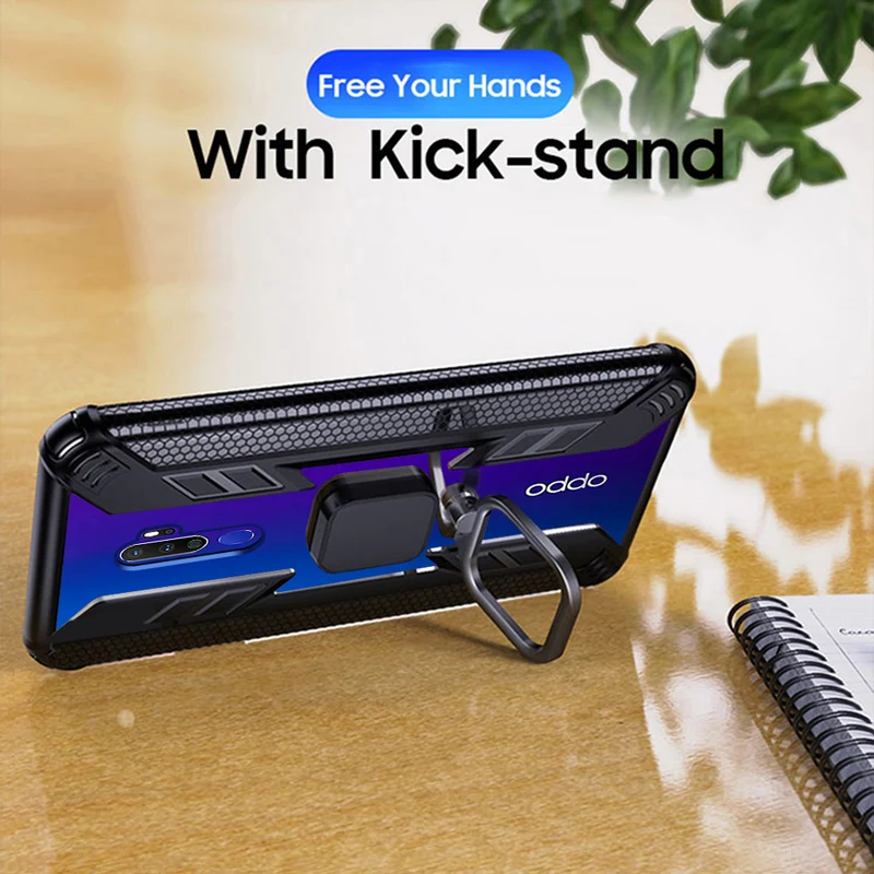 KEYSION Shockproof Armor Case for OPPO A9 2020 A5 Stand Magnetic Holder Ring Back Cover | Мобильные телефоны и аксессуары