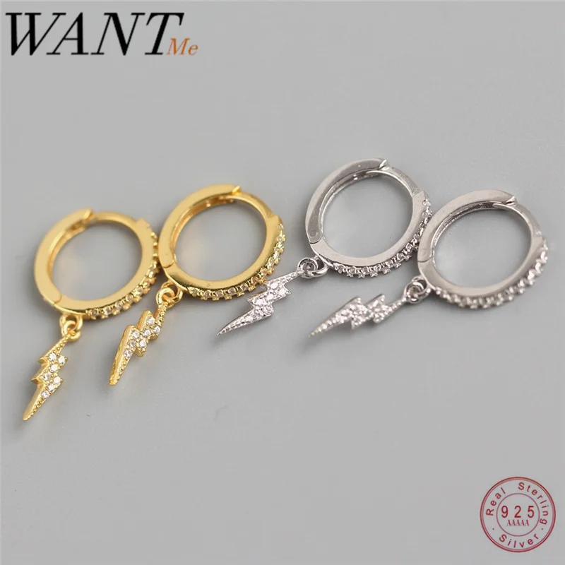 Женские серьги гвоздики WANTME из серебра 100% пробы с кристаллами циркония и