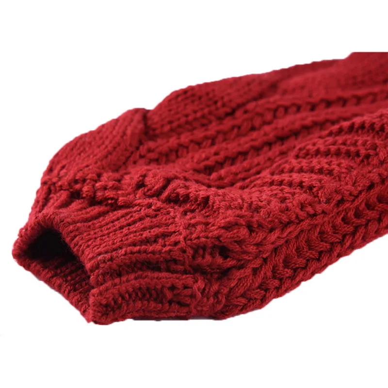Женский свитер с разноцветной отделкой О-образным вырезом сезон осень-зима