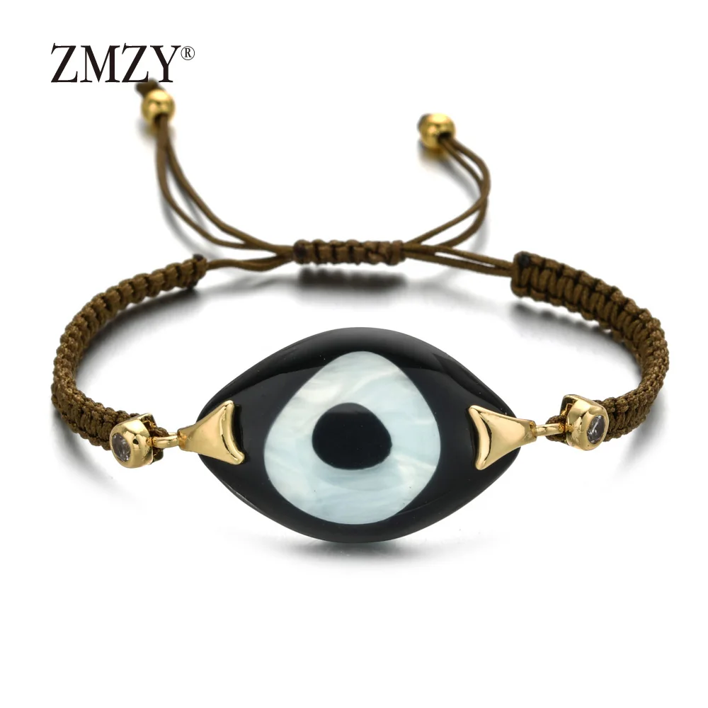 QQSL012-6 ZMZY Boho Стиль сглаза браслет Шарм Кристалл ручной работы роскошный браслет большие браслеты и браслеты для женщин ювелирные изделия - Окраска металла: QQSL012-6