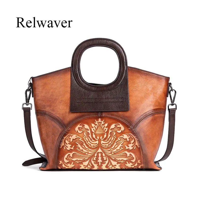 

Cow leather women bag big top handle women handbag genuine leather party bag Chinese style floral embossing lady hand bag