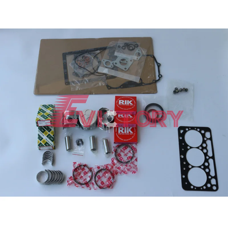 

For kubota U-008 excavator D722 rebuild kit piston ring full gasket bearing